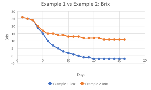 stuck and sluggish wine fermentation - example diagramm